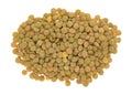 Organic green lentils on a white background Royalty Free Stock Photo