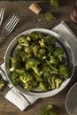 Organic Green Roasted Broccoli Florets Royalty Free Stock Photo