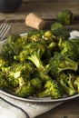 Organic Green Roasted Broccoli Florets Royalty Free Stock Photo