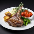 Organic Grilled Lamb Chops on a plate