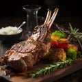 Organic Grilled Lamb Chops on a plate Royalty Free Stock Photo