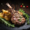 Organic Grilled Lamb Chops on a plate Royalty Free Stock Photo