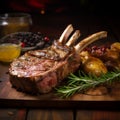 Organic Grilled Lamb Chops on a plate Royalty Free Stock Photo