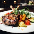 Organic Grilled Lamb Chops on a plate Royalty Free Stock Photo