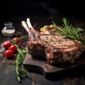 Organic Grilled Lamb Chops on a plate Royalty Free Stock Photo