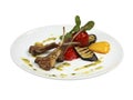 Organic grilled lamb chops with grilled vegetables Royalty Free Stock Photo