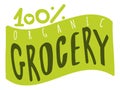 Organic grocery label. Fresh food diet product