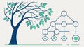 Organic Growth Interconnected Network Tree, vector design Generative AI Royalty Free Stock Photo