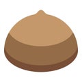 Organic half coconut icon, isometric style