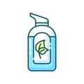 Organic hand sanitizer blue RGB color icon