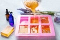 Organic handmade soapmaking. Diy cosmetic, the process of making