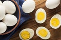 Organic Hard Boiled Eggs Royalty Free Stock Photo