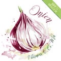 Organic health food for vegetarians and health care. Raw red onion