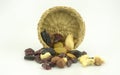 Organic Healthy Assorted Dried Fruit on a Plate Royalty Free Stock Photo