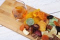 Organic Healthy Assorted Dried Fruit on a Plate. Selective focus. Royalty Free Stock Photo