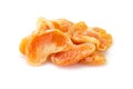 Organic healthy assorted, Oranges dried fruit isolated on a white background. Closeup Royalty Free Stock Photo