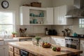 Organic and Healthy Ingredients in a Vibrant Kitchen.AI Generated