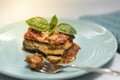 Organic home made vegan gluten free zucchini lasagne