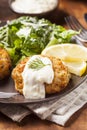 Organic Homemade Crab Cakes Royalty Free Stock Photo