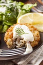 Organic Homemade Crab Cakes Royalty Free Stock Photo