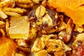 Organic homemade granola cereals with oatmeal and almonds. oatmeal granola or muesli