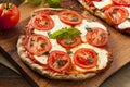 Organic Homemade Margarita Pizza Royalty Free Stock Photo