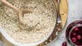 Organic homemade oats in a pot