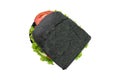 Organic homemade sandwiches charcoal black bread isolated on white background