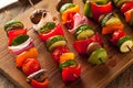 Organic Homemade Vegetable Shish Kababs Royalty Free Stock Photo