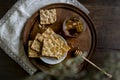 Organic honey with hard bread