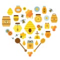 Organic Honey Products Icon Set Royalty Free Stock Photo