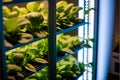 Organic hydroponic vegetable growing in a hydroponic farm