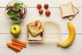 Preapring healthy snacks on white rustic wood