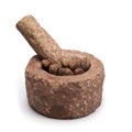 Organic Inknut in mortar. Royalty Free Stock Photo