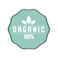 Organic label icon to mark veggie food isolated on white