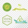 Organic labels collection isolated on transparent background. Royalty Free Stock Photo
