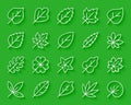 Organic Leaf simple paper cut icons vector set Royalty Free Stock Photo