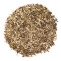 Organic Lemongrass Green tea isolated on white background.