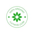 Organic line logo. Eco product simple round sticker. Vegan, raw, healthy food badge, sustainable stamp tag. Vector