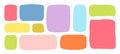 Organic Liquid Rectangle Frame Shapes Set. Hand Drawn Abstract Vector Fluid Square Blobs. Wavy Irregular Flat Text Box