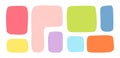 Organic Liquid Rectangle Frame Shapes Set. Hand Drawn Abstract Vector Fluid Square Blobs. Wavy Irregular Flat Text Box