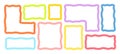 Organic Liquid Rectangle Frame Shapes Set. Hand Drawn Abstract Vector Fluid Square Blobs. Wavy Irregular Flat Text Box