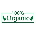 100% organic logo icon. Green organic logotype , vector illustration on white backgraund . Eco Royalty Free Stock Photo