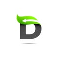 organic logo letter d with arrow symbol Royalty Free Stock Photo