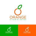 Organic logo. Orange logo. Emblem for natural organic products. Detox logo.