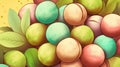 Organic Macadamia Nuts Horizontal Background Illustration.