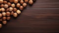 Organic Macadamia Nuts Horizontal Background.