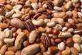 Organic mixed nuts as background, closeup. Royalty Free Stock Photo