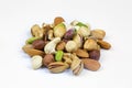 Organic mixed nuts as background, closeup. Healthy snack Royalty Free Stock Photo