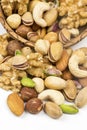 Organic mixed nuts as background, closeup. Healthy snack Royalty Free Stock Photo